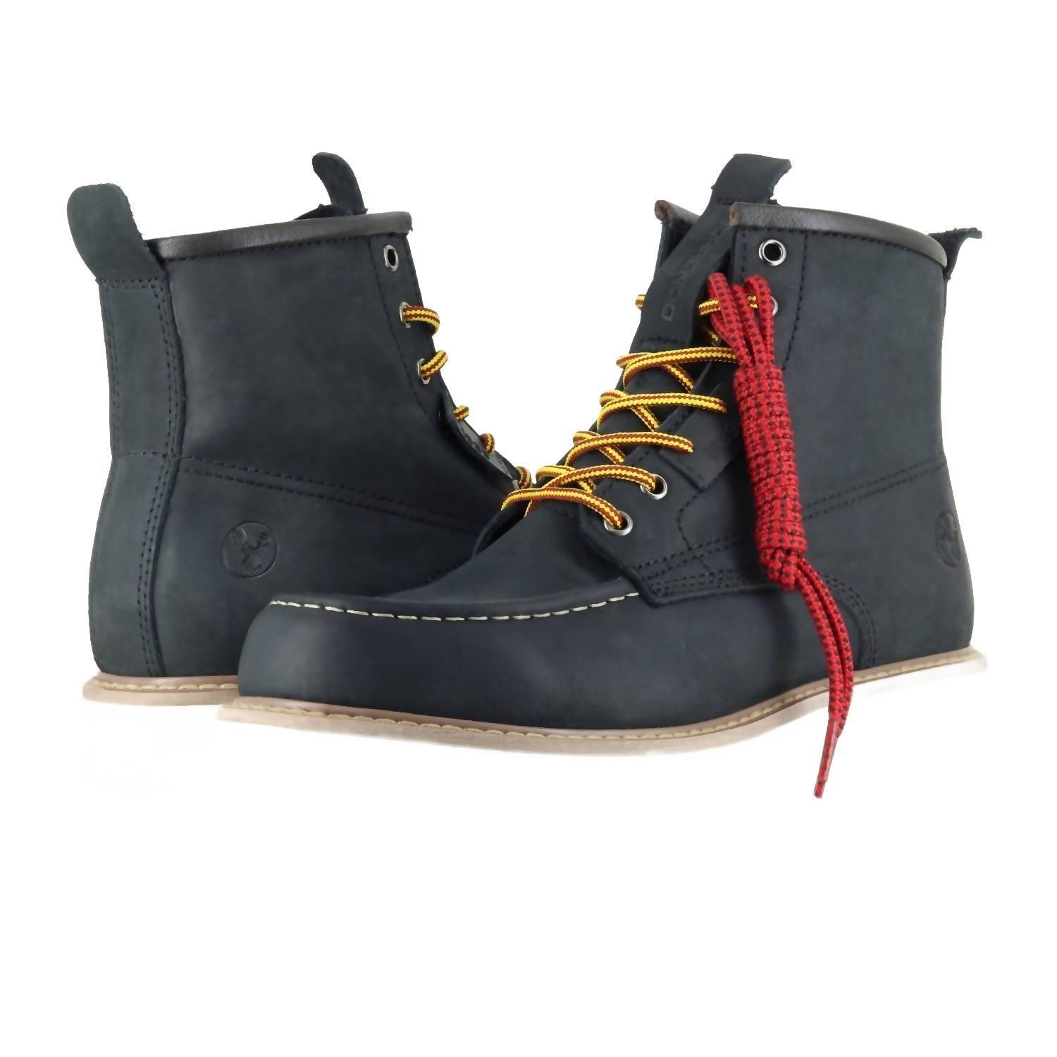 New Berrendo Men's Moc Wedge Steel Toe Work Boots In Black